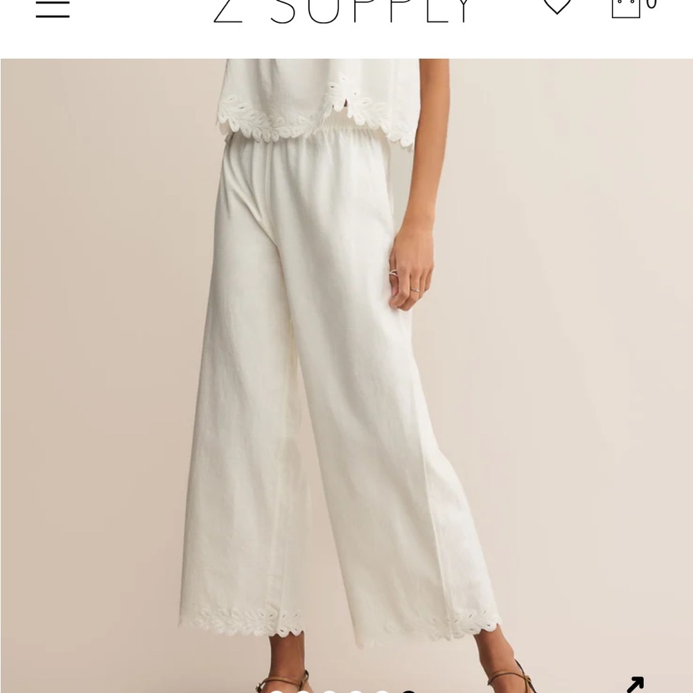 Z Supply PESARO EMBROIDERED LINEN PANT
